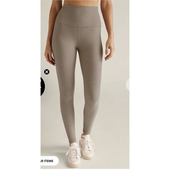 Beyond Yoga Women's High Waisted Birch Heather Cropped Leggings Sz Small $99 NEW - Picture 1 of 11